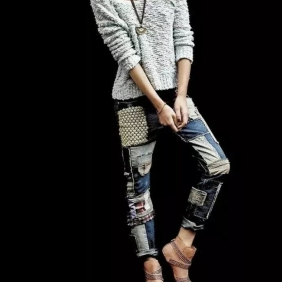 Free People Denim - Free People Patchwork Skinny Jeans